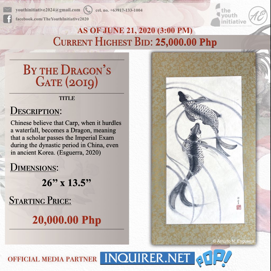 YI_2020's tweet photo. Here’s a closer look at three of the Paintings on Japanese Boards included in “Celebration For Saving Life”, an online auction of Mr. Esguerra’s watercolor masterpieces for the benefit of the country’s frontliners. For more info: https://t.co/j5efu30tjQ https://t.co/NnnAGNX60w
