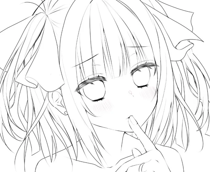 線画1時間半くらいかかった 