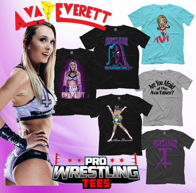 LProWrestling's tweet photo. Check out the Ava-Taker @AvaEverett_ t-shirt store with ProWrestlingTees.  Great way to support the while wrestlers are away from the ring is by ordering shirts. https://t.co/kPWyEg7lHJ https://t.co/hlq9I4GaZn