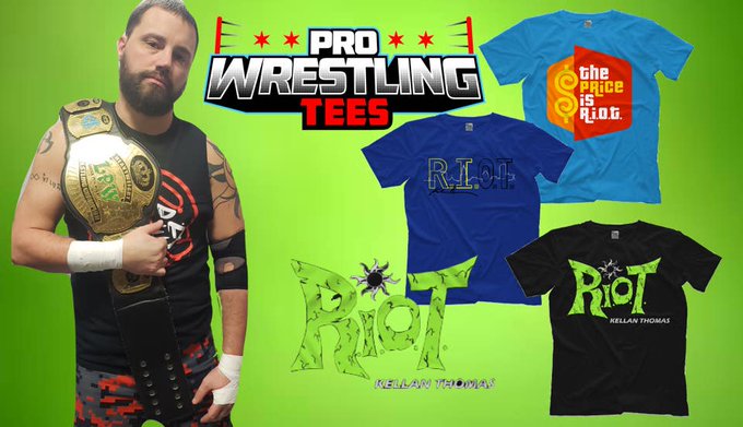 LProWrestling's tweet photo. Check out LPW Champion Kellan Thomas @VivaLaRIOT t-shirt store with ProWrestlingTees. Great way to support the while wrestlers are away from the ring is by ordering shirts.  https://t.co/fzIEi28J93 https://t.co/M46zhjaRoN