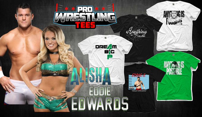 LProWrestling's tweet photo. Check out @MrsAIPAlisha Alisha &amp; Eddie Edwards @TheEddieEdwards t-shirt store with ProWrestlingTees. Great way to support the while wrestlers are away from the ring is by ordering shirts https://t.co/qf95hqEfDj https://t.co/KiutQd7ZXA