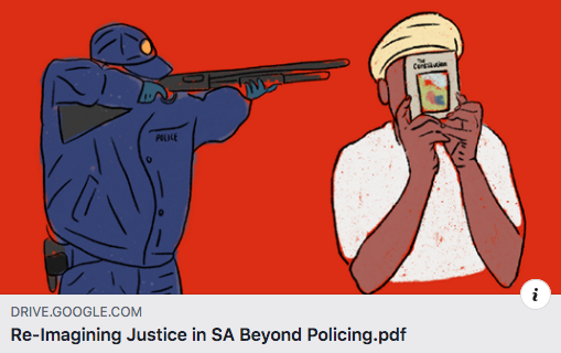 the formation of a post-apartheid statehas been built upon these undercurrents of white supremacy which has covertlydeclared whose rights the state exists to protect." Link to the PDF is with  @copsareflops