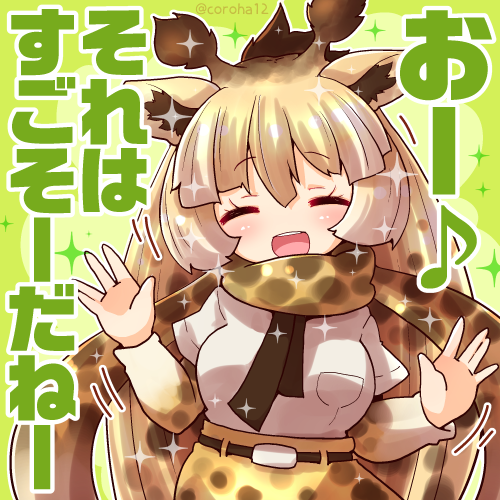 「アミメキリン  
すごそうなときに投げつけてください=͟͟͞͞? 
 
#けもフ」|ころはのイラスト