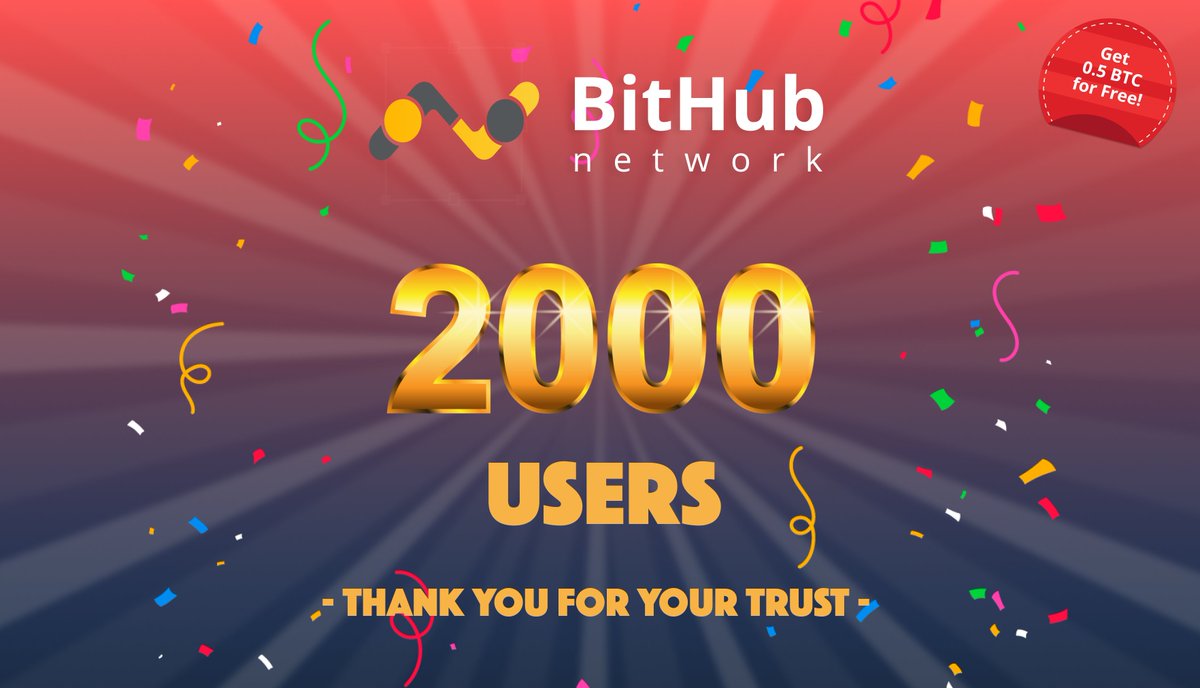 bithub_network's tweet image. 🎉Another milestone for BitHub: 2000 active investors!
💰We thank you all for your trust and promise to keep up the good work.
💸Not investing yet? Check out 8 plans starting from 2.3% a day at Go to bithub.network
#BitHub #BitHubNetwork #Bitcoin