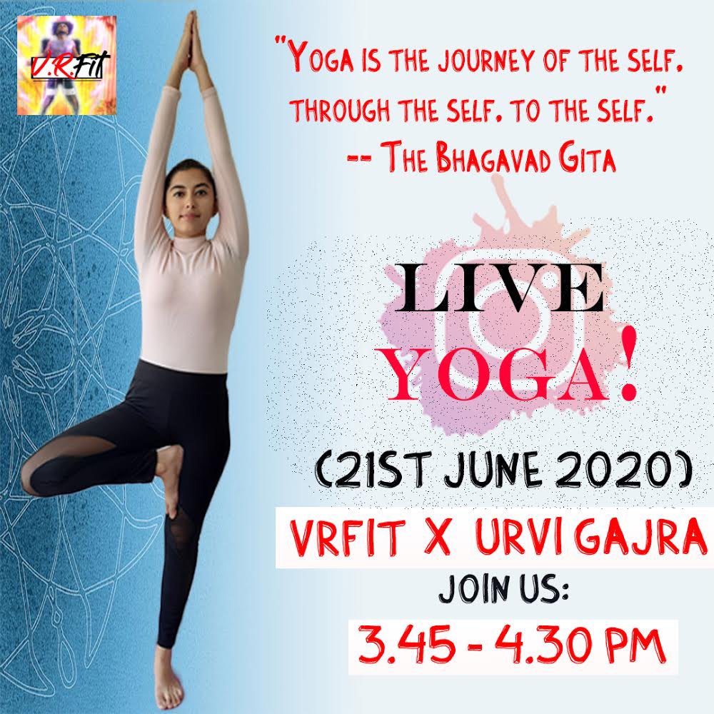 Super Proud to announce:
Today (21st June 2020) #internationalyogaday2020 Me ( @valiarajfitness ) is collaborating with Urvi Gajra ( @all_abouthealth ) for a #liveyoga session on our instagram handle @ 3.45 pm.
A request for all #VRFitFam members to join us!