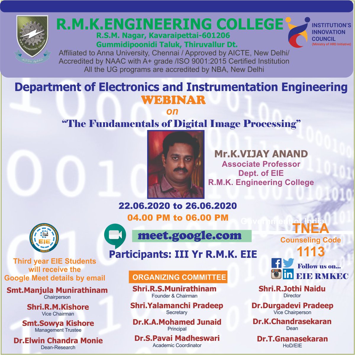 ERmkec's tweet photo. #rmkengineeringcollege #rmkiic #rmkec #rmkeie
#rmkinstitution #rmkinstrumentation #eiegroup
#rmkcalibration #instrumentation #calibration
#engineering #measurementandcontrol #robotics #webinar #DIP #Imageprocessing #processcontrol #pollution #PNdevices #logiccircuits https://t.co/OZGiE5jhW1