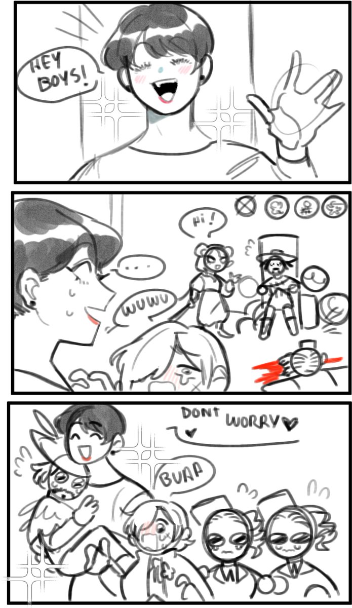 I love to play 5vs5 
with my friends haha!

Im a main wuwu 
so I always go as hunter and take care of them 
they babies
love them sniff

#identityv #IV #identityVイラスト 