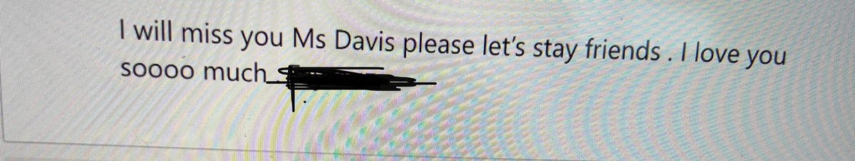 j_davis253's tweet photo. Brb, crying, just a little. Happy to know my students see me as not only a teacher but also a friend! #joy #community https://t.co/5b81Q2CfXf