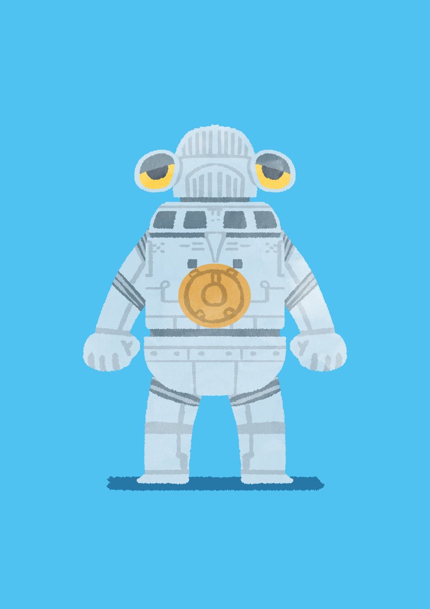 solo blue background robot no humans clenched hands standing science fiction  illustration images