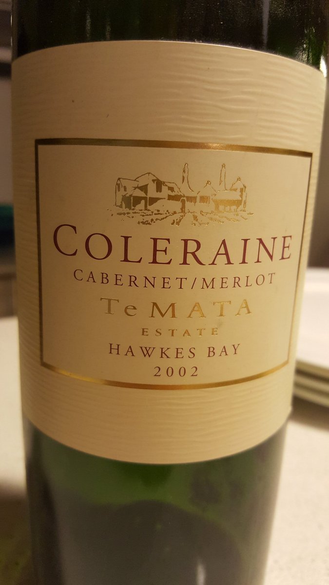 Skimaid's tweet photo. Celebrating the night of the winter solstice with a fine New Zealand wine - Te Mata Coleraine 2002. Drinking well. #wintersolstice2020 #TeMata #Coleraine #wine https://t.co/cBwnuKkOul