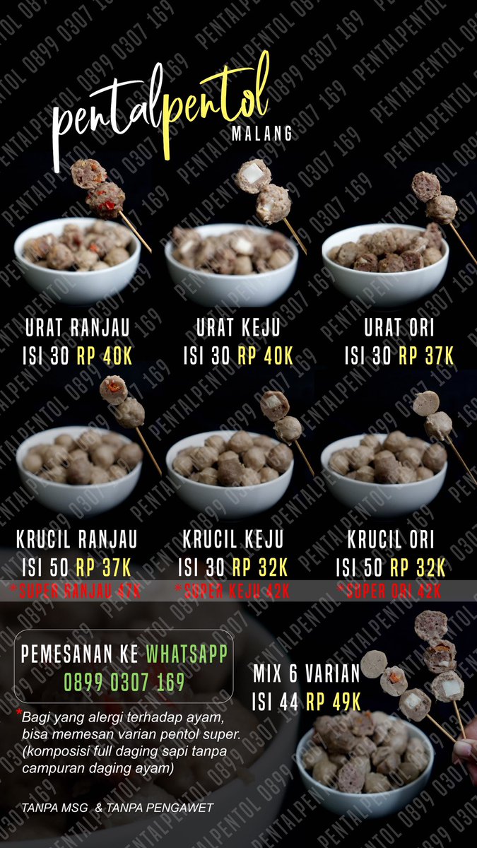_blackpo's tweet photo. Bismillah ewangi nglarisi lur. Pentol alus dan urat tanpa MSG isine keju, lombok, ori. Sing bolak balik tuku wes uwakeh. Kirim luar kota aman. Jajalen lak pasti mbalen tuku maneh.. pesen klik https://t.co/rCwHzoFR3K

Thanks @infomalang 
#pasarmingguinfomalang https://t.co/hget8Q9efo