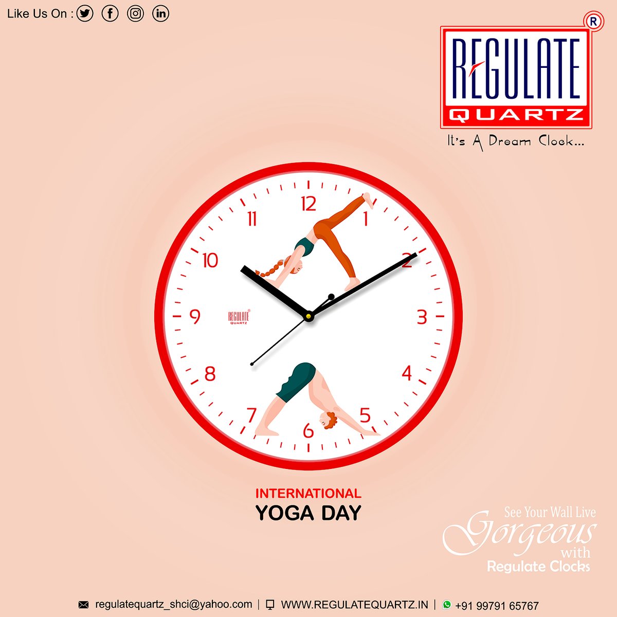 REGULATECLOCK's tweet image. #InternationalYogaDay #Regulateclock