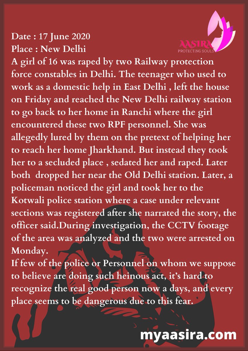 AASIRA20's tweet photo. #Blog15
We have at least 4 cases daily of only rape that are reported during this lockdown only. Read this one and few of the reasons will be clear.
.
.
.
#aasira #womenpower #speakup #bebold #womenempoweringwomen #fighter #genderequality #myaasira #justice https://t.co/ojHSSvfDts