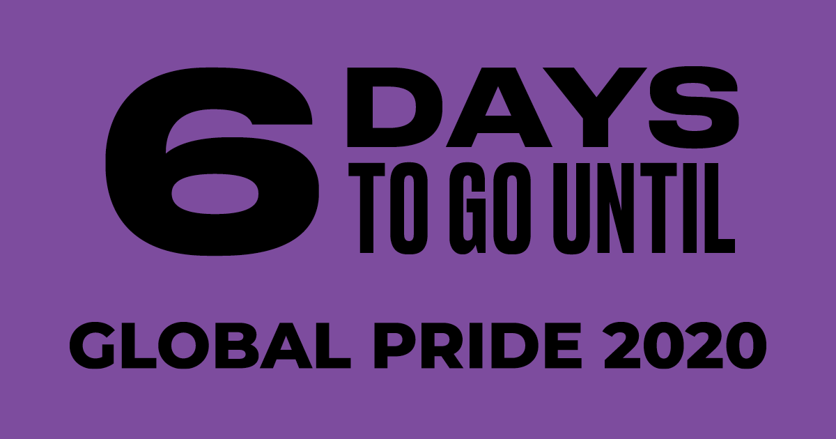 GlobalPride2020's tweet photo. There is now officially less than a week to go until Global Pride 2020, can you believe it?! With the start time confirmed, how are you planning to watch on Saturday? Are you holding a socially distanced watch-party? Let us know in the comments and replies below #GlobalPride https://t.co/hSHMZJcPM3
