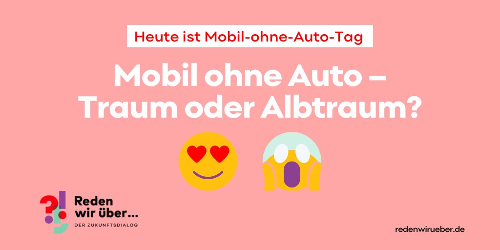 redenwirueber's tweet photo. 🚫🚗 Kannst du dir vorstellen, ohne #Auto mobil zu sein? Wäre das ein Traum oder Albtraum für dich?
👉 Schreib uns deine Meinung: https://t.co/I4XbaNzdtU
#MobilOhneAutoTag #Verkehr #RedenWirÜber https://t.co/DYYdLc7IH6