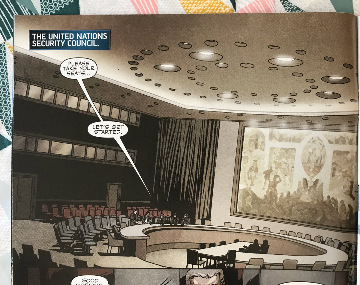 Great issue and another good launch to a new story arc.Using the UN hearing as a framing device to jump the story forward works beautifully, and damn, Hickman knows panels like this one of The Black Team, just leave me desperately wanting to know more about them all.