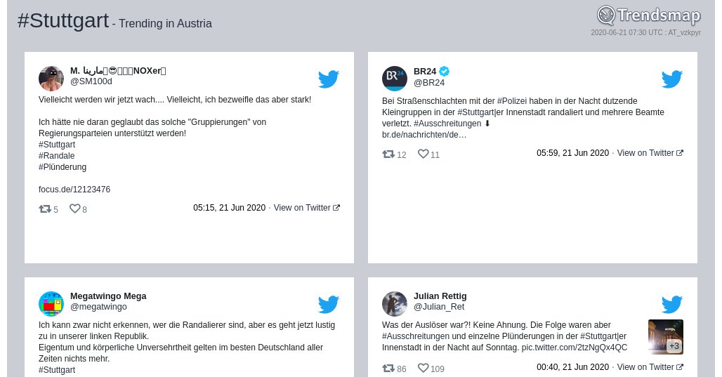 #stuttgart ist jetzt eine tendenz in Austria

trendsmap.com/r/AT_vzkpyr