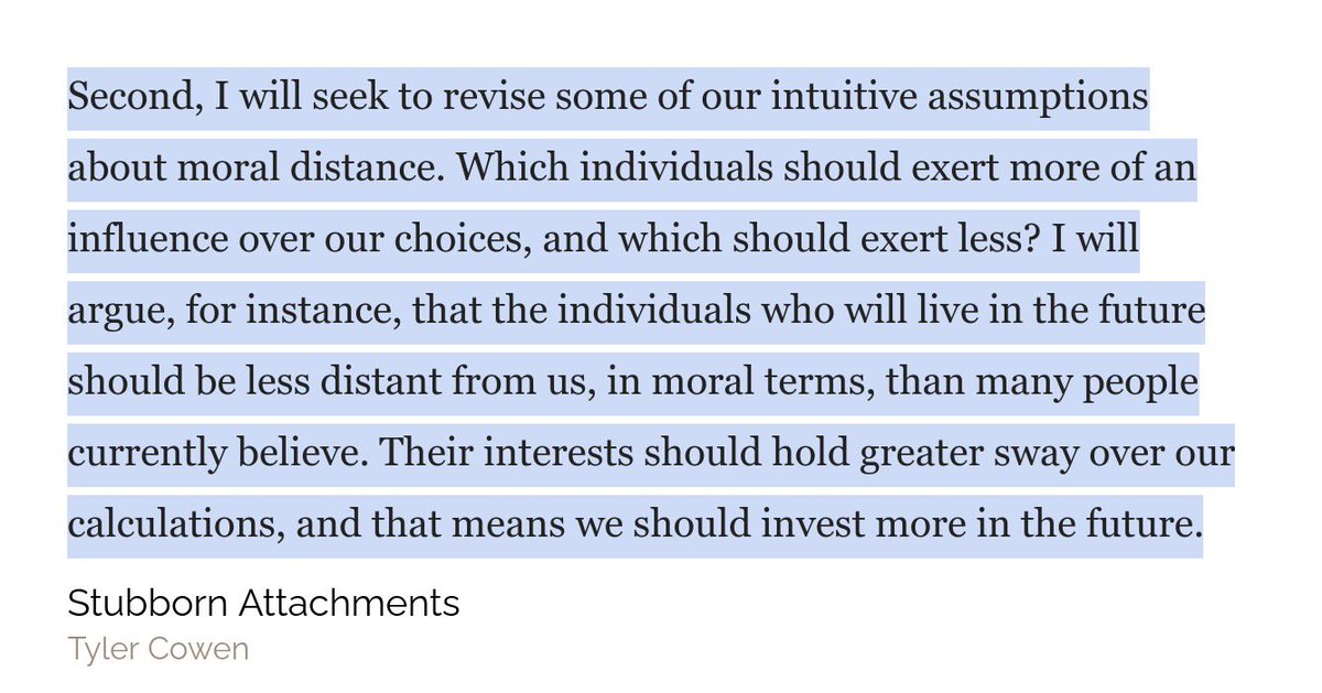 STUBBORN ATTACHMENTS. This was a big quake for me because of the simple idea that discounting the future less gives us far more leverage to be good ancestors (credit: Jonas Salk). The book is only a minor quake, but that idea was easily a 7/10 on its own.
