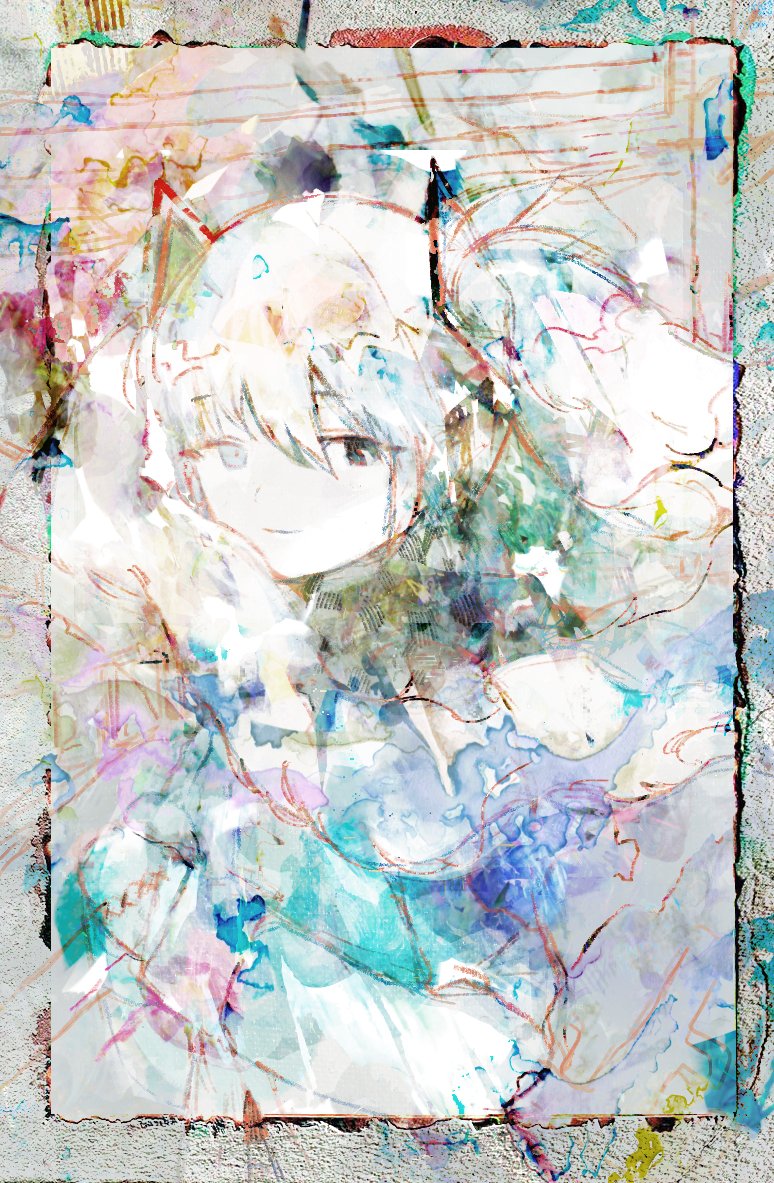 hatsune miku 1girl solo twintails abstract long hair looking at viewer smile  illustration images