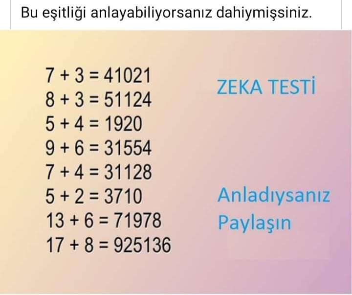 gokceozcancom's tweet image. bu eşitliği anlayabiliyorsaniz dahiymişsiniz :)