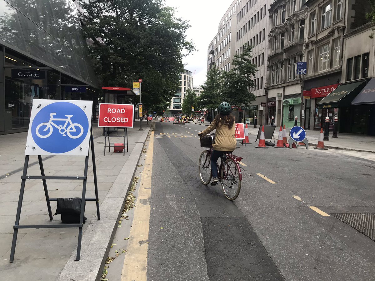 Cheapside has been closed for utility works, but in textbook  @MBCyclingTM fashion, access has been retained for pedestrians and cycles. As far as I understand, Cheapside will remain access-only even once the utility works are complete