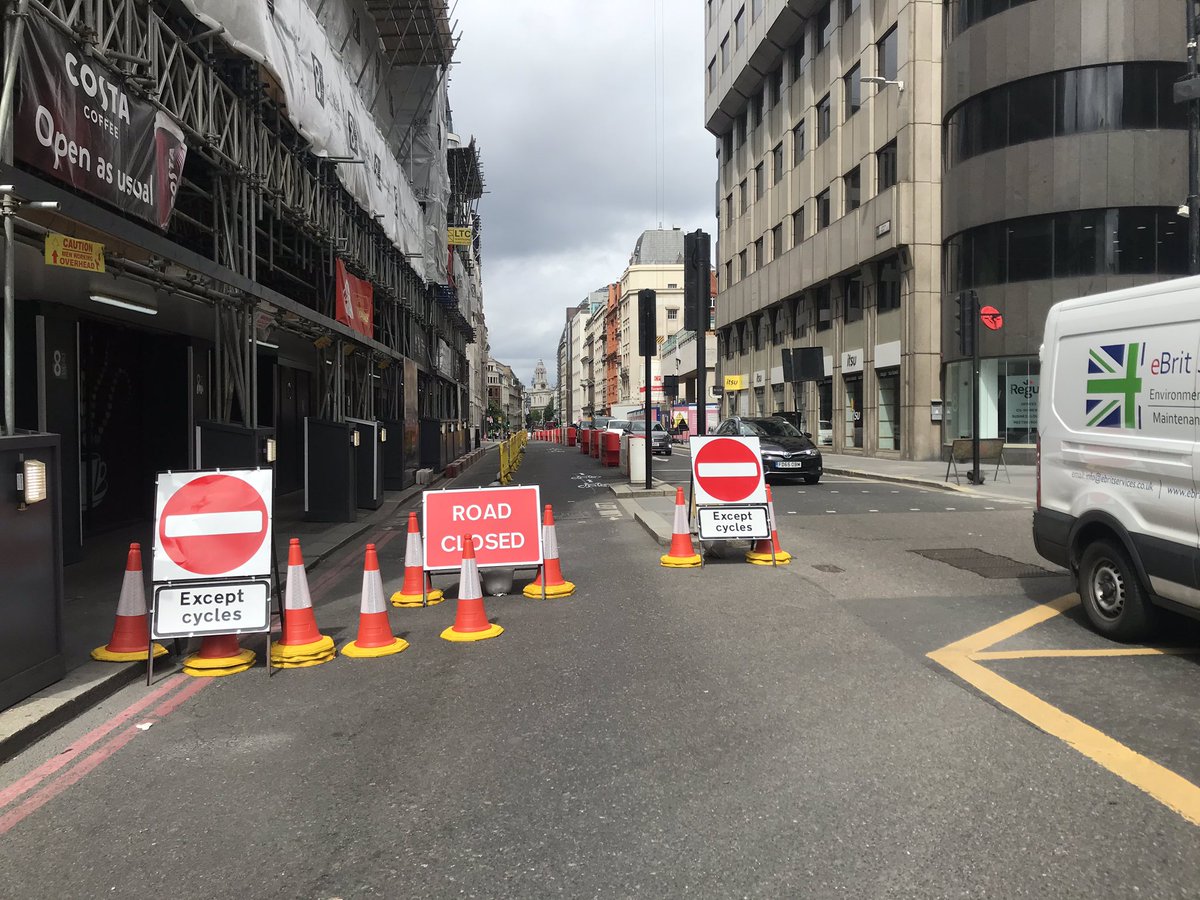 More of the same. In this area, with low speeds, cones seem to do the job for now BUT they’re pretty horrible and don’t provide actual protection. Most ped barriers have gaps, but it doesn’t feel like a great healthy streets experience. When and to what will this be upgraded?