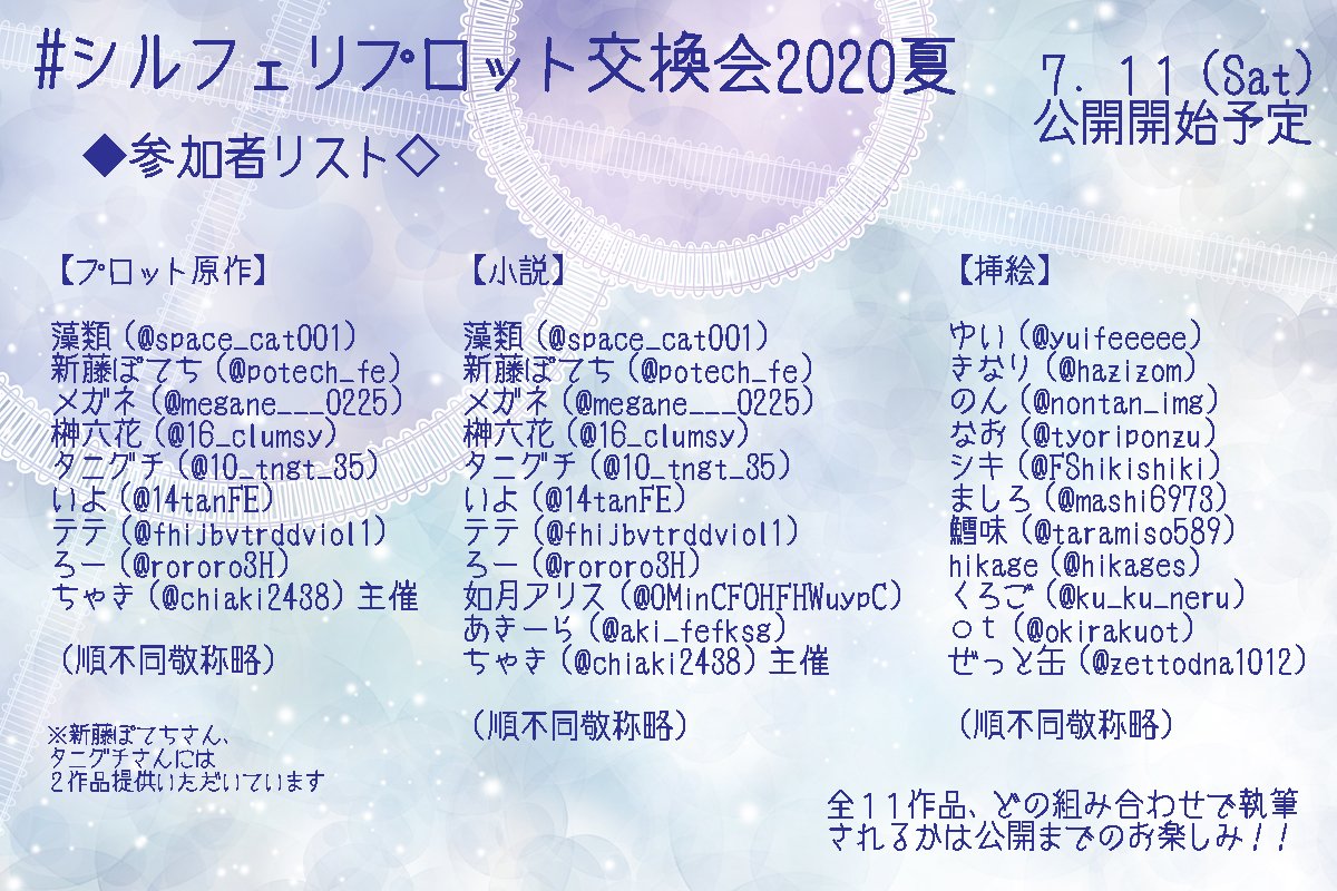 シルフェリプロット交換会夏 Plot Sylvix Twitter