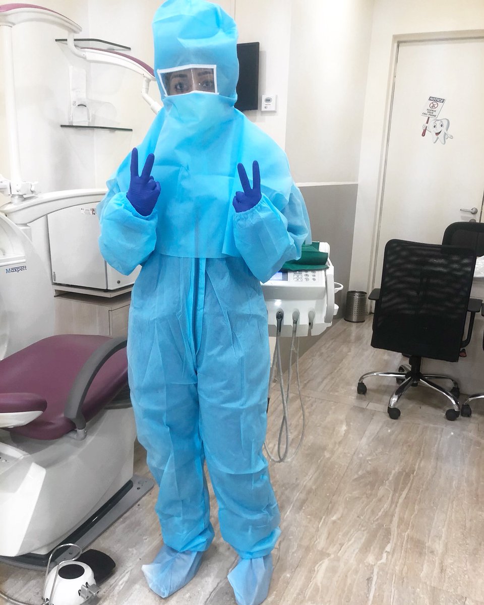 drkarishmaV's tweet photo. Smiling away at you, even when you cannot see. With New protocols, new equipment, new times, Dental Emergencies are being attended to with safety. #COVID19India #dentistry #dentalsurgeon https://t.co/jtsQqxMqao