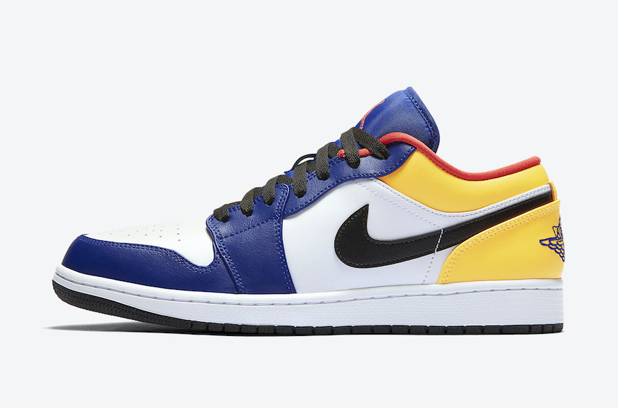 blue and orange jordan 1 low