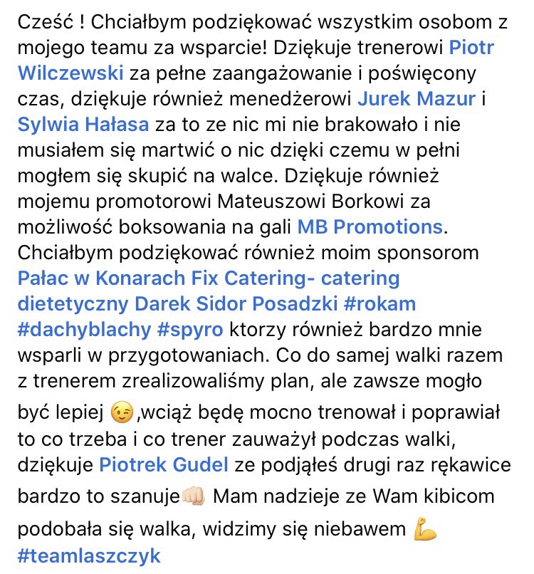 KamilLaszczyk's tweet photo. Witam wszystkich wklejam bo niestety ograniczenie Tweeterowe robią swoje;) #teamlaszczyk 💪 https://t.co/lcEVXS6hEm