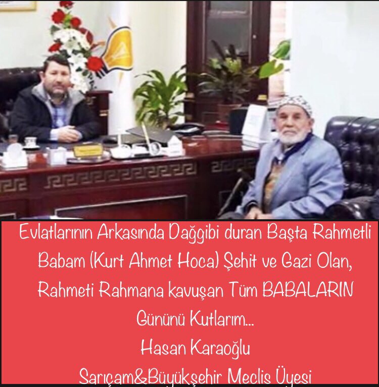 karaoglu_hasan's tweet photo. Evlatlarının Arkasında Dağgibi Duran Başta Rahmetli Babam, Şehit ve Gazi Olan, Rahmeti Rahmana kavuşan ve Tüm #BABALARIN Gününü Kutlarım... https://t.co/S9KE6GLdQa