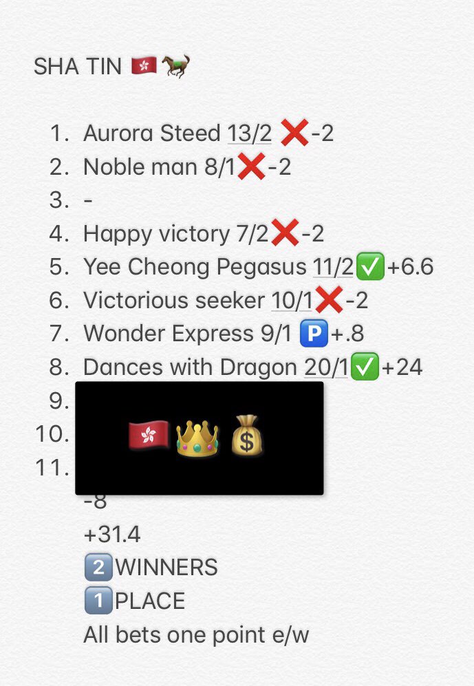 HongKong_Tipser's tweet photo. @T_J_Carroll @HKJC_Racing This is proper tipping!
Not choosing 3 or 4 horses per race like most people.
Started with £10 almost at £1000 
#HongKongKing https://t.co/w8HIH8olqJ