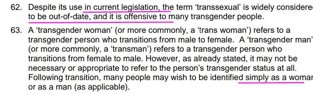 The language used in the legislation "is offensive" the ETBB tells judges!The tribunal judges are trained by Gendered Intelligence.