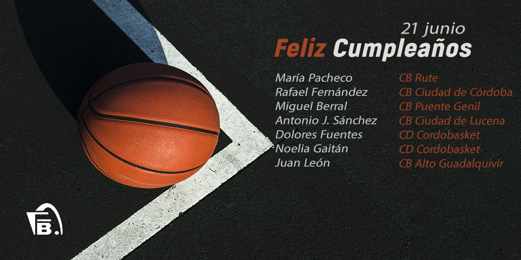 🎂🎂deseamos ¡¡MUCHAS FELICIDADES!! a todos los que cumplen años hoy 21 de junio en la familia <a href="/FAB_Cordoba/">FAB Córdoba</a>
#CumplesFAB
🏀⛹️‍♀️⛹️🏀