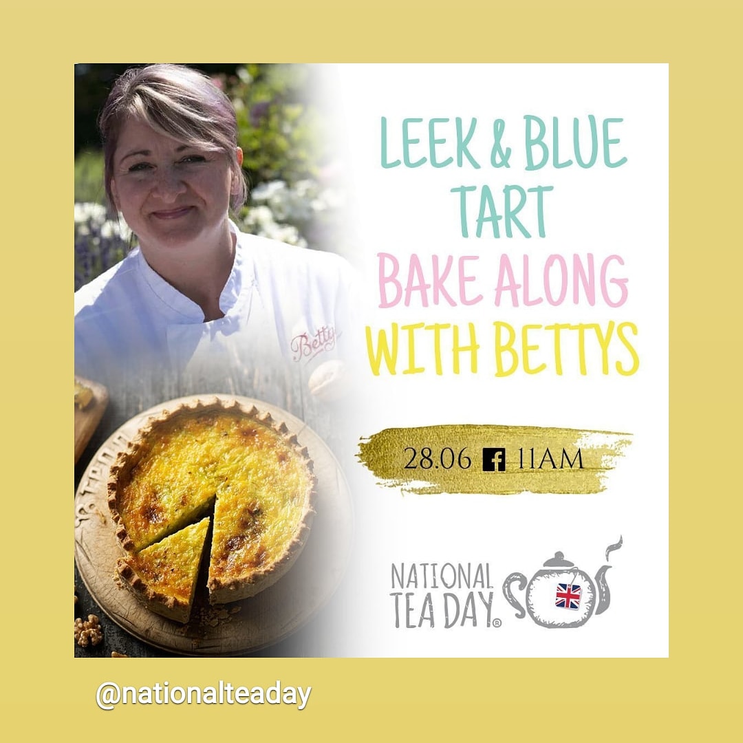 lisabwitched's tweet photo. A pastry masterclass  @Bettys @Nationalteaday @shepherdspurse leek and harrogate blue cheese tart Sunday 28th June Live at 11am https://t.co/wIVsIlzomj