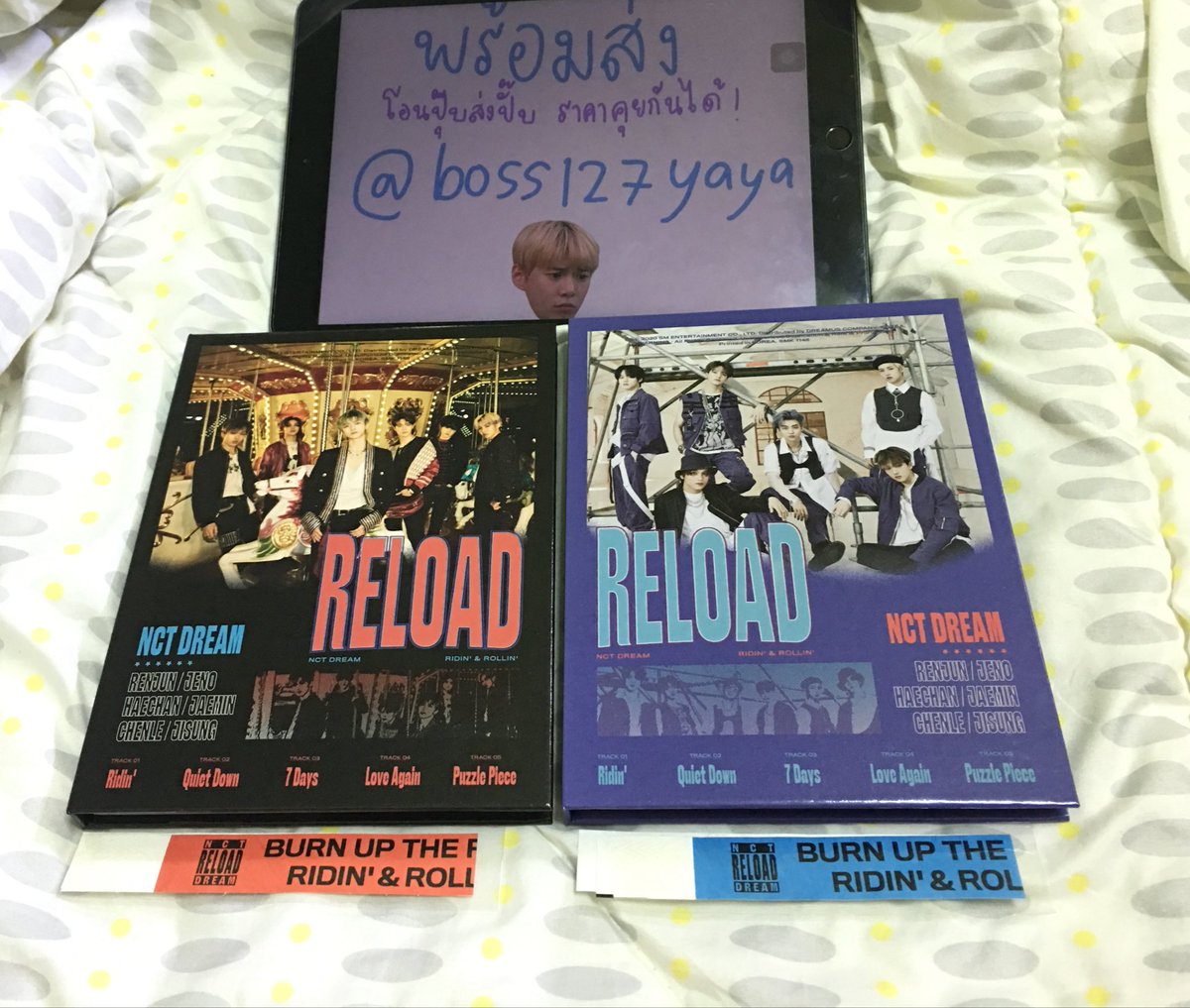 boss127yaya's tweet photo. พร้อมส่ง อัลบั้มเปล่า reload
ridin , rollin  ไม่มีตำหนิ 200 
มีตำหนิเล็กๆน้อยๆ 180

#ตลาดนัดnct #ตลาดนัดnctdream 
รับผ่อน รับมัดจำ ใจดีม๊ากกกกกกกกก https://t.co/lj3sOwP3ii