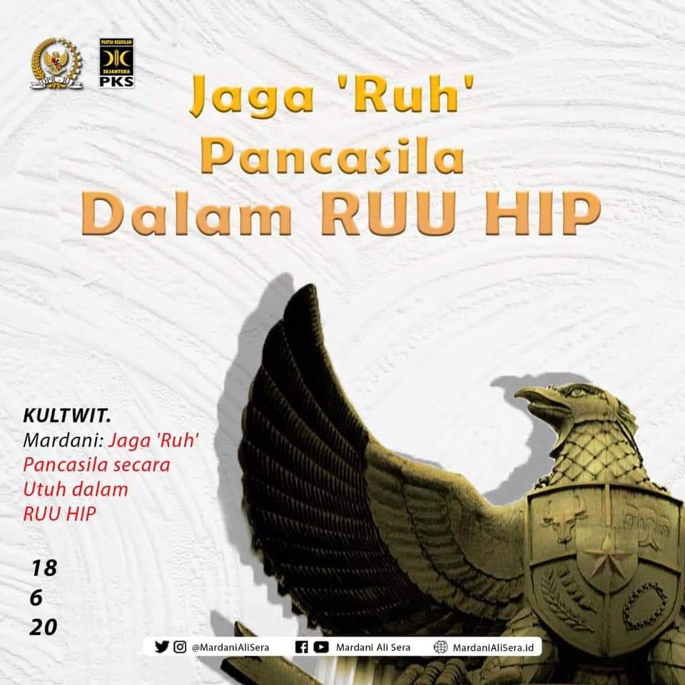 fpks_mprri's tweet photo. Sikap final Fraksi PKS di DPR terhadap RUU HIP adl MENOLAK, &amp; tdk menandatangani dokumen RUU HIP yg diajukan di Baleg DPR. Bahkan dlm rapat paripurna, Fraksi PKS menyampaikan agar pembahasan RUU HIP DIBATALKAN, bukan sekedar DITUNDA. https://t.co/389AW24OCo