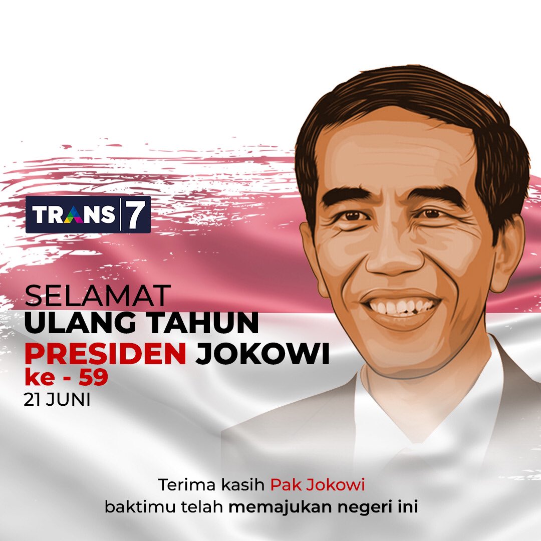 TRANS7's tweet photo. Hari ini, 21 Juni 2020 Presiden Jokowi merayakan hari ulang tahun ke 59.

Yuk lihat apa saja pencapaian dan tantangan di masa pemerintahannya pada link di https://t.co/76umbqWgOS

#PresidenJokowi
#Sobat7JadiTau https://t.co/QWufKvZpdY