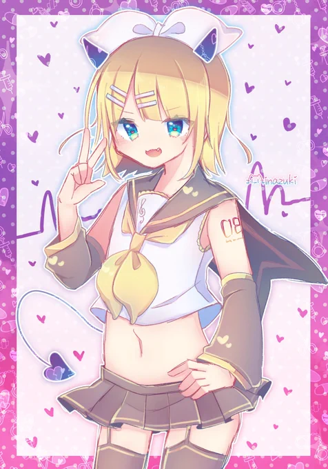 前髪ぱっつんガーターの小悪魔なリンちゃん??
#鏡音リン 