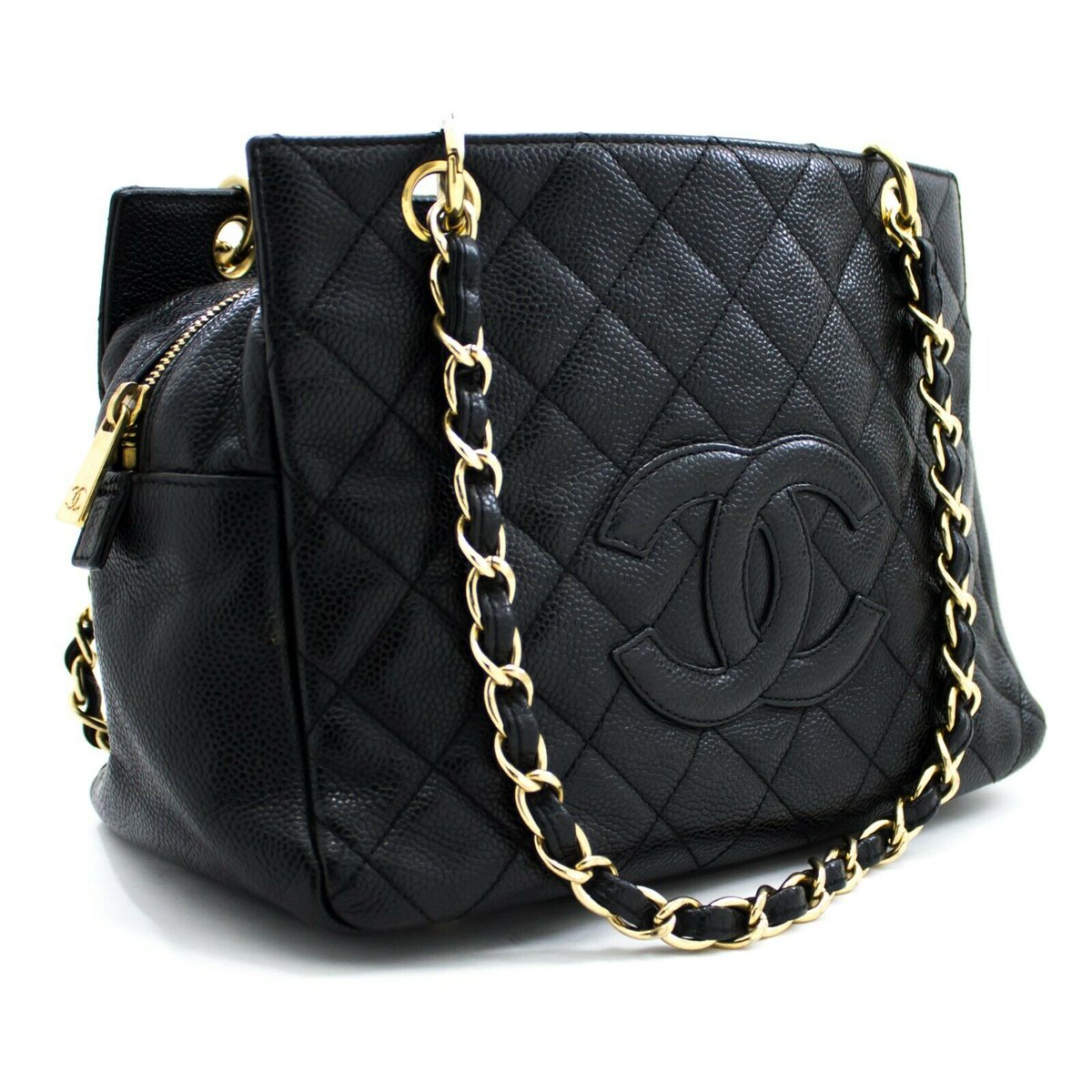 chanel black quilted purse
