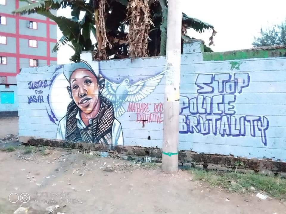 Powerful murals for #YassinMoyo in Mathare. ❤

May justice prevail! 

#StopPoliceBrutality #StopPoliceKillings
