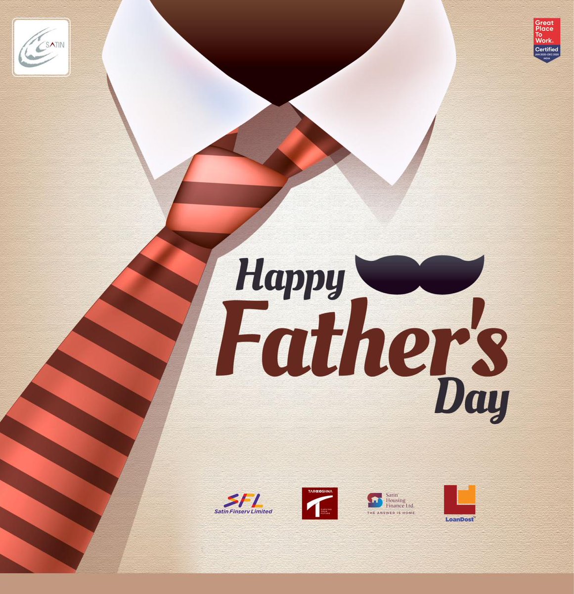 'A father is neither an anchor to hold us back nor a sail to take us there, but a guiding light whose love shows us the way'

SATIN wishes a very happy Father's Day to everyone.

#Father #Greatestgift #masterpieceofnature #HappyFather'sDay