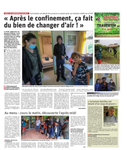 Fcpe26's tweet photo. Dauphiné Libéré du 14 juin #RepitFamilial #FCPE https://t.co/zhRj01f3Ax