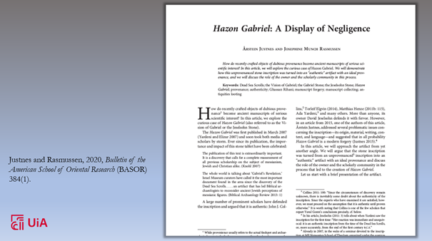 In a forthcoming article in BASOR  @ASOResearch, Årstein and I address this tendency. We use Hazon Gabriel as an example, the so called “Dead Sea Scroll in Stone” (yeah, it’s not a scroll, it’s a stone) that cannot be linked to a known finding place