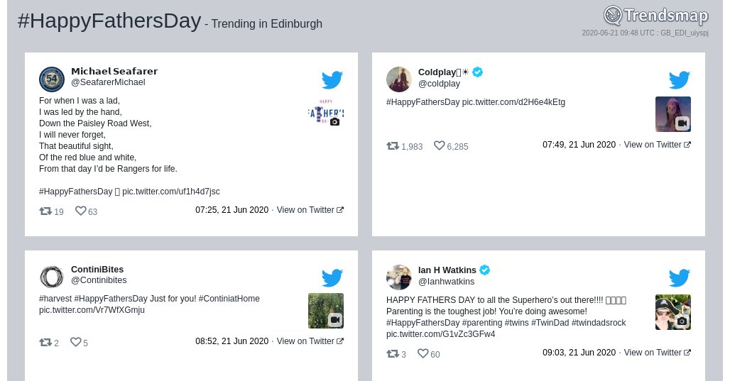 TrendsEdinburgh's tweet photo. #happyfathersday is now trending in #Edinburgh

https://t.co/XzVS4xKcdp https://t.co/zDuXpHQ4fY