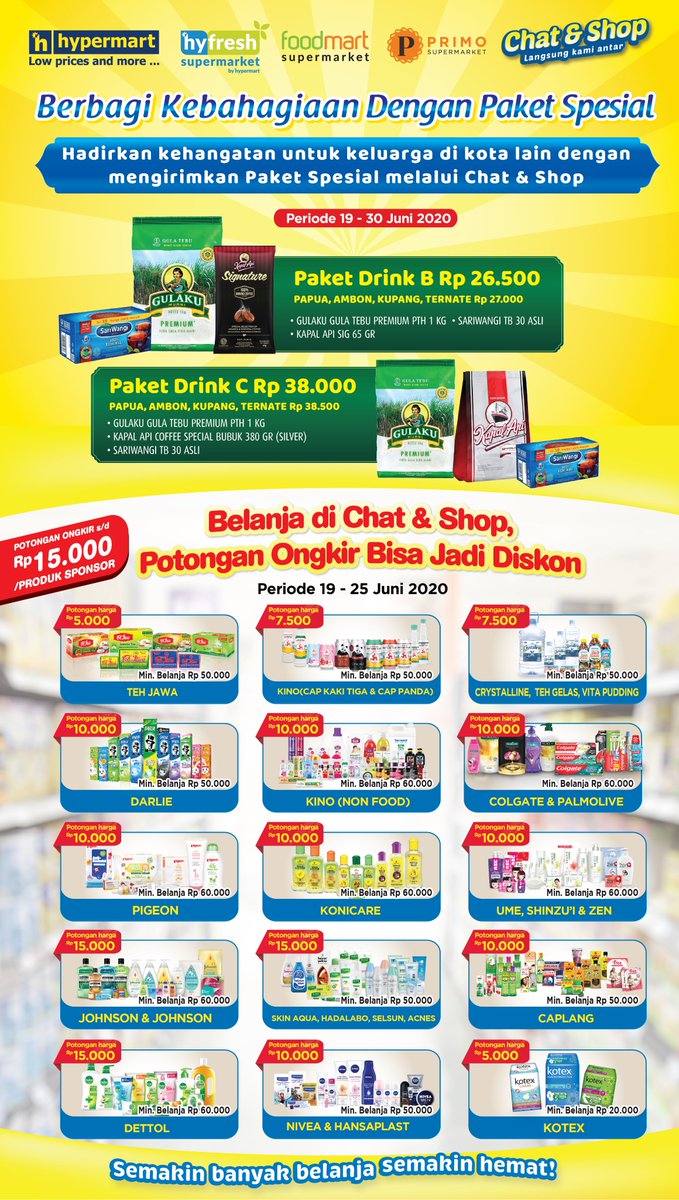 HypermartP's tweet image. Hay Pelanggan setia hypermart Pakuwon Surabaya

Yuk serbu Promo potongan ongkir bisa jadi Diskon loh pelanggan setia
Periode 19 - 25 Juni 2020 ke Hypermart Pakuwon Surabaya.

ayo belanja ke
Hypermart Pakuwon Surabaya sekarang juga!

#hypermartpakuwon #promohypermart