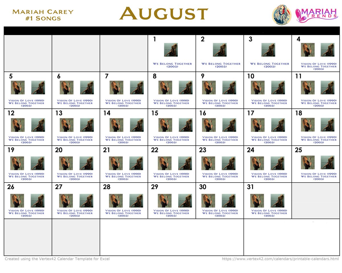 August   #MariahCalendar