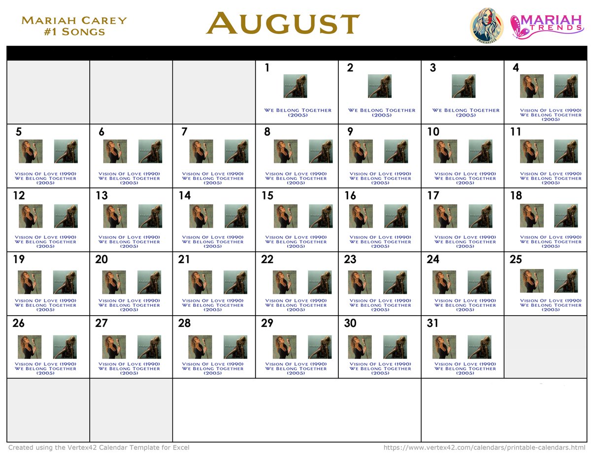 August  #MariahCalendar