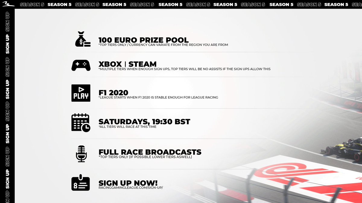 RGL_2020's tweet photo. ‼️We have a option on our sign up form to sign up as a reserve drive‼️

Don't want to fully commit? But still want to hop in a race when there is space next season?

Sign up now as a reserve driver. https://t.co/BbDM15jILE