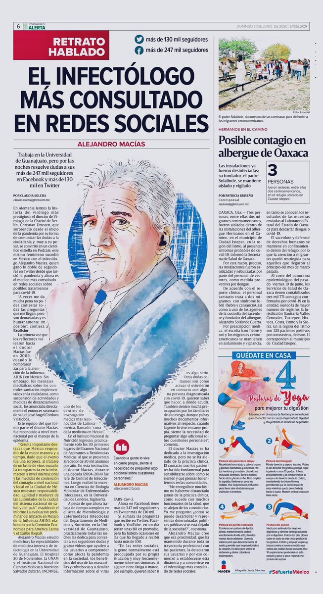 SoleraClaudia's tweet photo. En Alemania leímos la historia del virólogo, Christian Drosten, que se convirtió en un científico estrella en Podcast; lo mismo sucedió en Méx. con el infectólogo @doctormacias, quien ganó lo doble de seguidores en Twitter, desde el inicio de la pandemia. https://t.co/WmZJssRm2k https://t.co/vmcK0aU5Zq